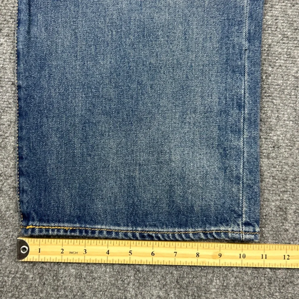 Levi's 501 Jeans Mens 48x30 Blue Distressed 150th Anniversary Button Fly Denim